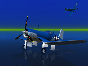 Картинка 3д графика modeling моделирование голубой самолёты