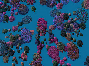 Картинка 3д графика fractal фракталы голубой абстракция