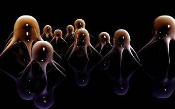 Картинка 3д графика fractal фракталы осьминоги