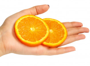 обоя еда, цитрусы, рука, апельсин