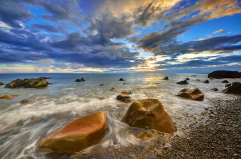 Картинка природа побережье камни вода небо