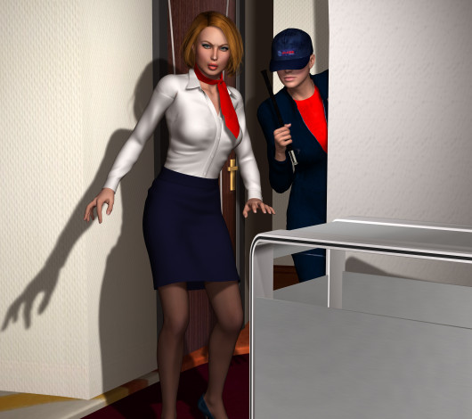 Обои картинки фото stewardesses, 3д графика, фантазия , fantasy, взгляд, девушки