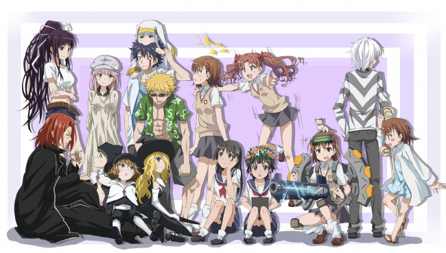 Обои картинки фото аниме, toaru majutsu no index, персонажи, девушки, парни, арт