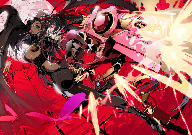 Обои картинки фото аниме, -weapon,  blood & technology, чупа-чупс, конфета, оружие, красный, арт, девушка