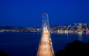 Картинка города -+мосты мост огни движение город вечер