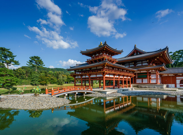 Обои картинки фото kansai,  japan, города, - буддийские и другие храмы, пагода, пруд, парк