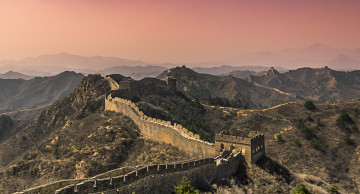 обоя great wall of china, города, - исторические,  архитектурные памятники, крепость, стена, горы