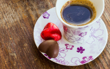 Картинка еда кофе +кофейные+зёрна конфеты сердечки