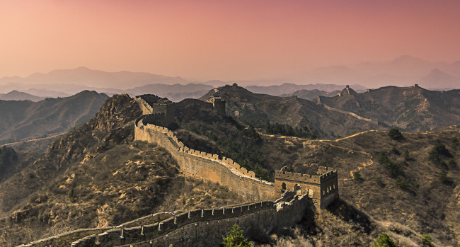 Обои картинки фото great wall of china, города, - исторические,  архитектурные памятники, крепость, стена, горы