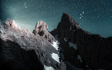 Картинка природа горы небо звезды вершины