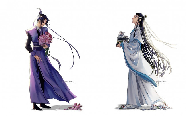 Обои картинки фото аниме, mo dao zu shi, цзян, чэн, лань, сичэнь, цветы