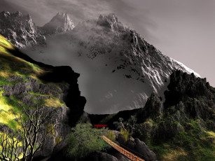 Картинка 3д графика nature landscape природа горы