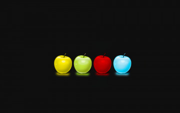 Картинка 3д графика другое фон тёмный цвета капли яблока