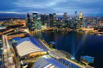 обоя города, сингапур, река