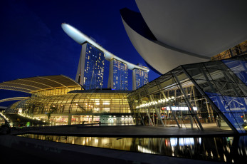 Картинка города сингапур ночь огни
