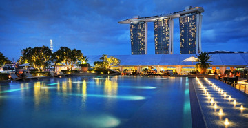 Картинка города сингапур бассейн голубая вода