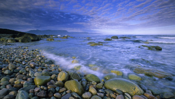 Картинка morne national park newfoundland природа побережье море острова камни волны облака ньюфаундленд