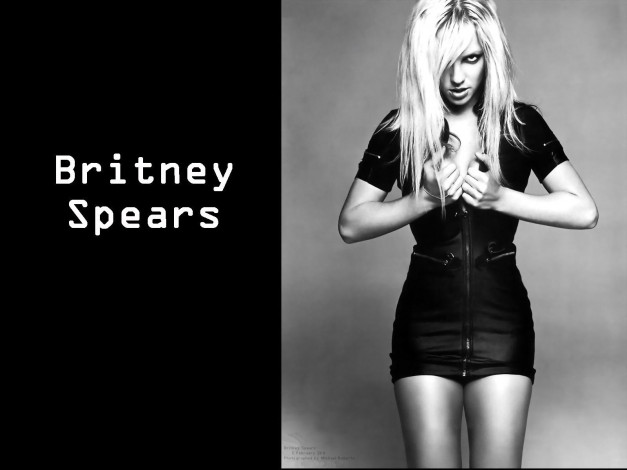 Обои картинки фото britney, spears, музыка, платье, черно-белая