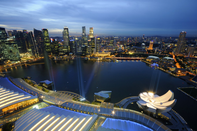 Обои картинки фото города, сингапур, ночь