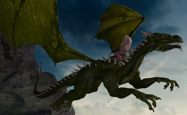 Обои картинки фото 3д графика, фантазия , fantasy, дракон, полет, девушка