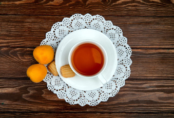 Картинка еда напитки +чай печенье чай абрикосы