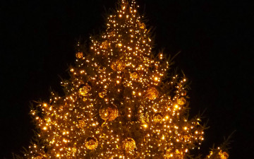 Картинка праздничные ёлки елка шарики гирлянды
