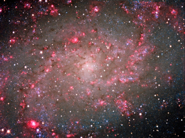 Обои картинки фото водород, m33, космос, галактики, туманности