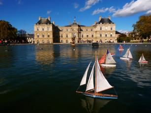 Картинка франция париж palace luxembourg города водоем дворец