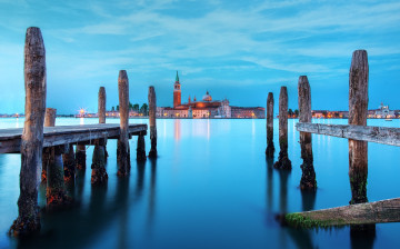 Картинка города венеция италия вечер вода