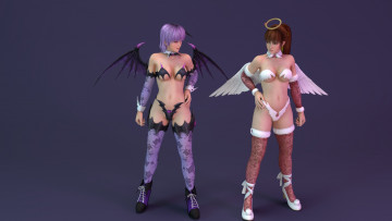Картинка 3д+графика аниме+ anime фон взгляд девушки демон ангел