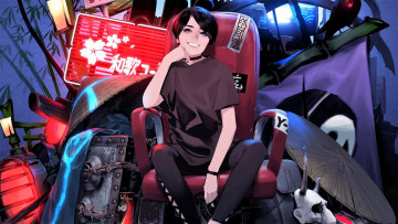 Картинка видео+игры ghostwire +tokyo девушка кресло вещи