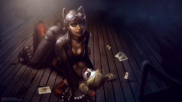 Картинка batman arkham city видео игры harley quinn catwoman