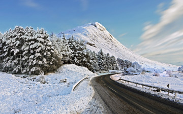 Картинка природа дороги дорога зима пейзаж