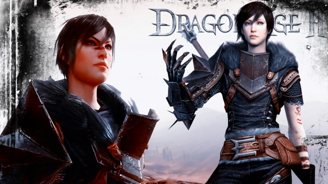Обои картинки фото dragon, age, ii, видео, игры, доспехи, девушка-воин