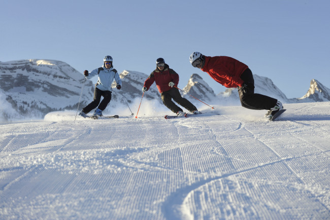 Обои картинки фото спорт, лыжный, снег, спуск