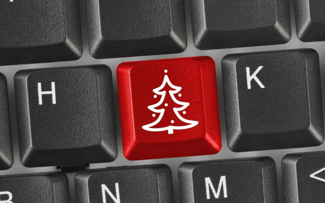 Обои картинки фото праздничные, - разное , новый год, кнопки, ёлка, клавиатура, клавиши