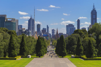 обоя melbourne, города, мельбурн , австралия, панорама, небоскребы