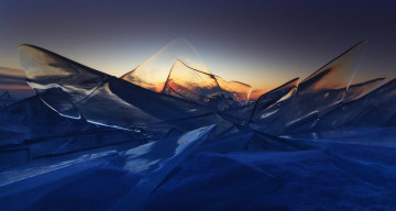Картинка байкальский+лёд природа айсберги+и+ледники вечер зима холод байкал озеро байкальский лёд
