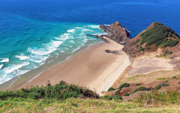 Картинка природа побережье пляж волны скалы