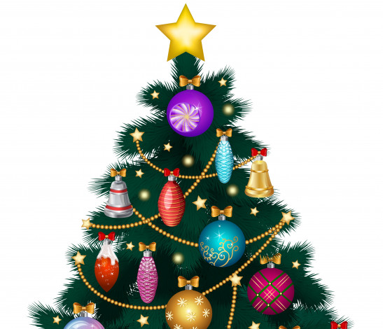 Обои картинки фото праздничные, векторная графика , новый год, украшения, елка, фон, праздник, новый, год