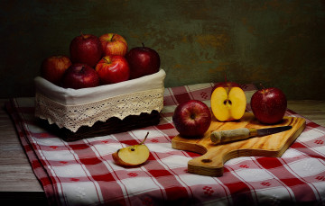 обоя еда, яблоки, краснобокие