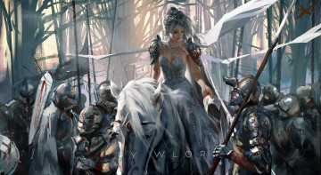 Картинка фэнтези _ghost+blade+ +призрачный+клинок девушка всадница рыцари