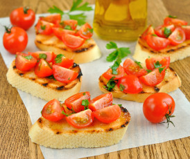 Картинка еда салаты закуски помидоры брускетта томаты