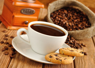 Картинка еда кофе кофейные зёрна печенье