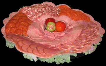 Картинка еда колбасные изделия салями колбаса томаты помидоры