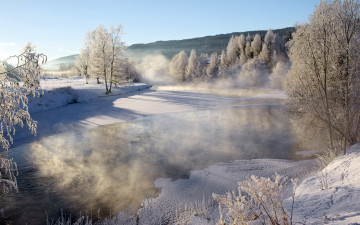 Картинка природа зима пейзаж река