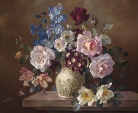 Картинка рисованные цветы букет