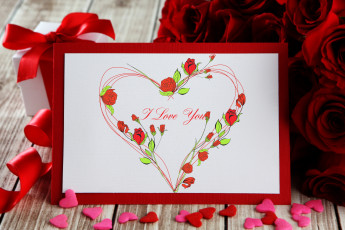 Картинка праздничные день+святого+валентина +сердечки +любовь цветы сердечко