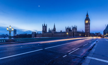 Картинка города лондон+ великобритания ночь лондон мост огни дома биг бен