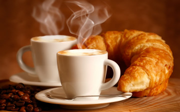Картинка еда кофе +кофейные+зёрна эспрессо пена напиток зерна чашки пар белые